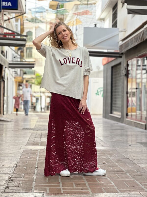 Maxi sudadera lovers Beig - Imagen 2