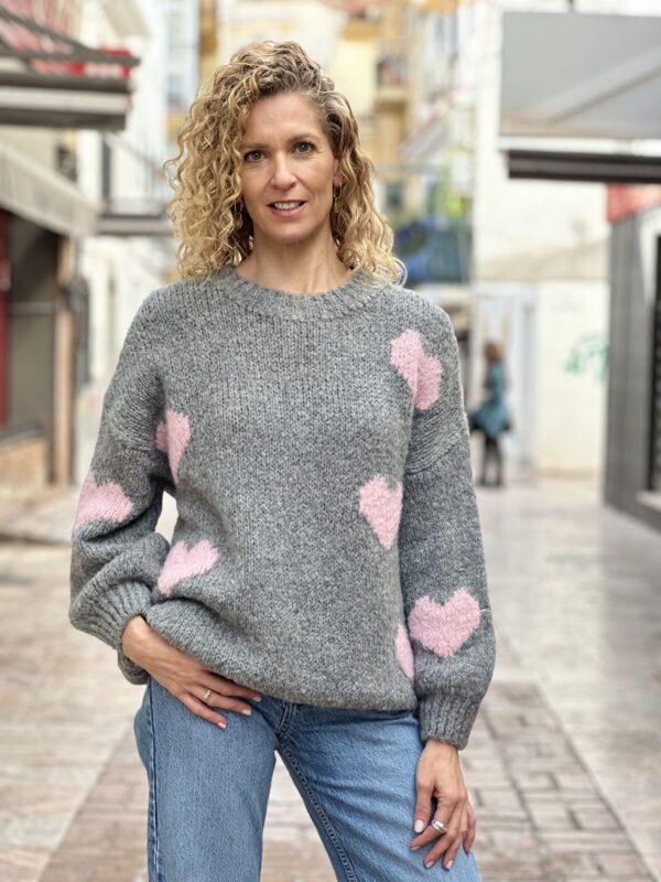 Jersey corazones gris