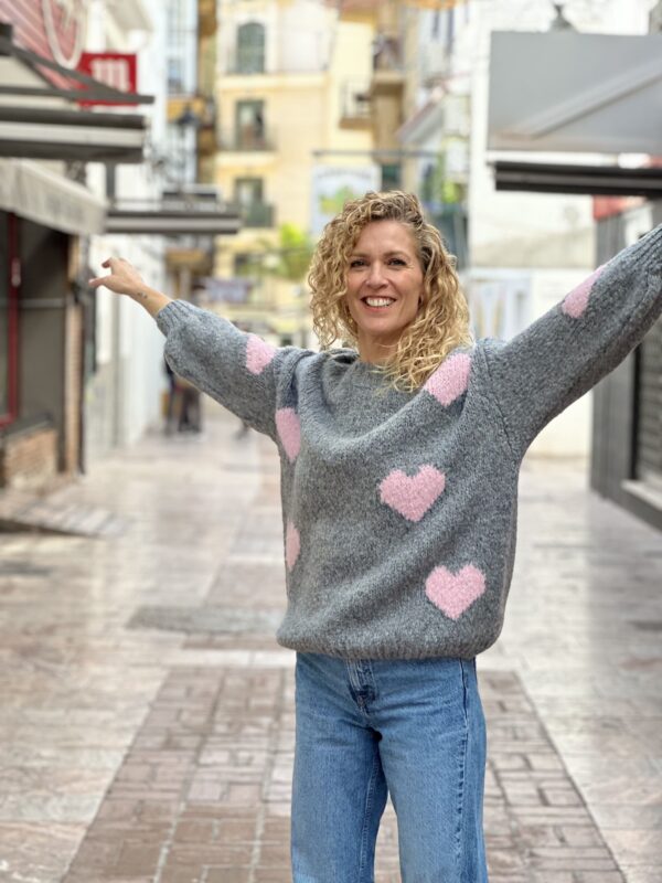 Jersey corazones gris - Imagen 4